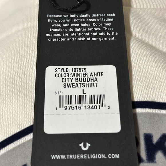 NWT- True Religion City Sweater Winter White